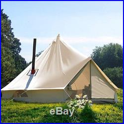 6M Waterproof Luxury Bell Tent Family Glamping Outdoor Safari Tents Stove Jack