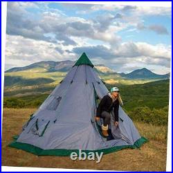 6-7 Person Teepee Tent 12'x12' Family 4 Season Camping Yurt Tent, Windows