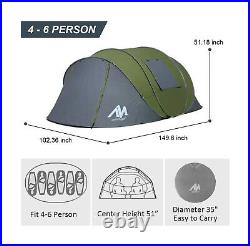 6 Person Easy Pop Up Tents for Camping AYAMAYA Double Layer Waterproof Inst