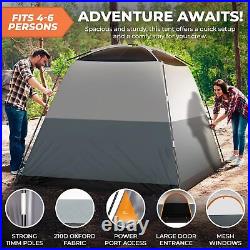 6 Person Robust Family Camping Tent, Cabin Style, Quick Setup