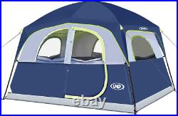 6-Person Waterproof Family Camping Tent with Easy Setup and Mesh Windows
