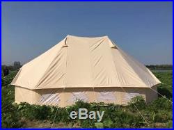 6x4M Big Window Emperor Twin Cotton Canvas Bell Tent Safari Waterproof Glamping