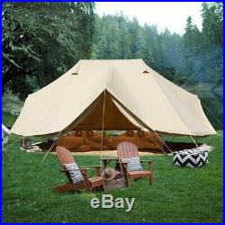 6x4M Emperor Twin Large Waterproof Cotton Canvas Camping Bell Tent 3 Door Yurts