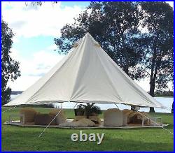 7M Large Camping Bell Tents Outdoor Waterproof Cotton Canvas Glamping Yurt Tents
