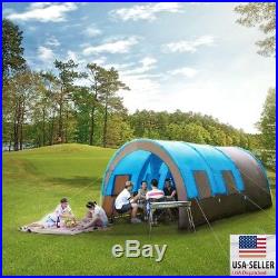 8-10 People Camping Tent Waterproof Tunnel Double Layer Large Family Canopy
