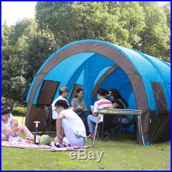 8-10 People Camping Tent Waterproof Tunnel Double Layer Large Family Canopy New