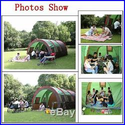 8-10 People Camping Tents Waterproof Tunnel Double Layer Large Family Wigwam BT