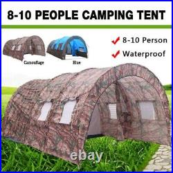 8-10 Person Camo Big Camping Tent Waterproof Outdoor Hiking Family Traveling