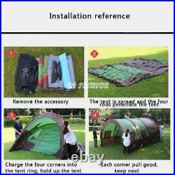 8-10 Person Family Camping Tunnel Tent Waterproof Shelter Hiking Double Layer US