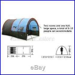 8-10 Person Waterproof Portable Tent Outdoor Travel Camping Double Layer Shelter