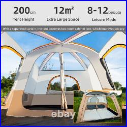 8-12 Person Camping Tent Large Capacity Portable Cabin Tent With 2 Room C4L5