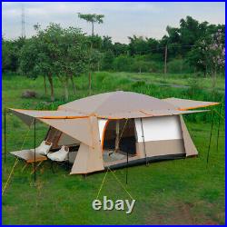 8-12 Person Camping Tent Large Capacity Portable Cabin Tent With 2 Room C4L5