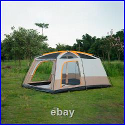 8-12 Person Camping Tent Large Capacity Portable Cabin Tent With 2 Room C4L5