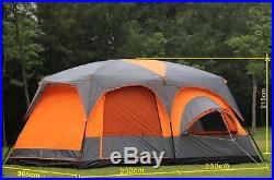 8-12 Person Double Layer Waterproof Party Family Camping Hiking Living Room Tent