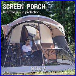 8 Person Family Camping Tent Screen Room Water Resistant Big Tunnel Tent Rainfly
