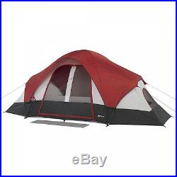 8-Person Family Dome Tent With Rear Window 2-Rooms Camping Cabin Mud Mat Attached