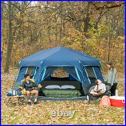 8-Person Instant Hexagon Tent w Instant setup technology for easy 2-minute setup