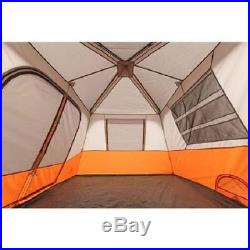 8 Person Instant Tent Cabin & 2 FREE Airbeds Family Camping Waterproof Orange