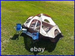 8-Person Modified Dome Camping Tent with Rear Window Two Rooms Outdoor Portable