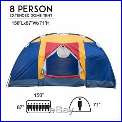 8 Person Portable Family Large Tent for Traveling Camping Hiking &Blue