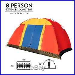 8 Person Portable Family Large Tent for Traveling Camping Hiking &Red