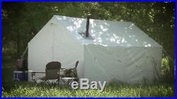 8 Persons Canvas Wall Tent 10' x 12' Fire Retardant Outdoor Camping Large