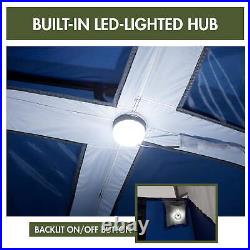 8' x 7' 4-Person Instant Cabin Tent with LED Lighted Hub, 19 lbs