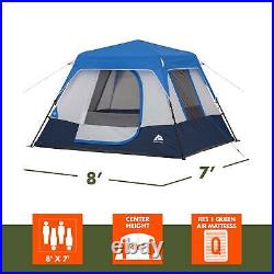 8' x 7' 4-Person Instant Cabin Tent with LED Lighted Hub, 19 lbs