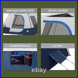 8' x 7' 4-Person Instant Cabin Tent with LED Lighted Hub, 19 lbs