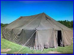 ARMY GP Medium Canvas Tent with Poles and Stoves 16 x 32