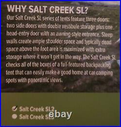 BRAND NEW Big Agnes Salt Creek SL2 Tent + Bonus (2) TheTentLab UL #2 Trowels