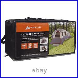 Backyard Camping 20-Person 4 Room Cabin Tent, with 3 Separate Entrances