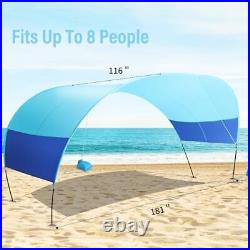 Beach Canopy Sun Shade, Beach Shade Canopy Wind Sail Camping Sun Shelter