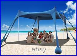 Beach tent with 8 sandbags, sand shovel, pegs and stabilizer poles