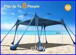 Beach tent with 8 sandbags, sand shovel, pegs and stabilizer poles