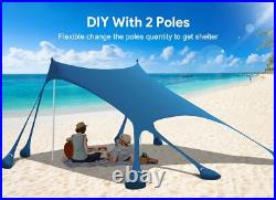 Beach tent with 8 sandbags, sand shovel, pegs and stabilizer poles