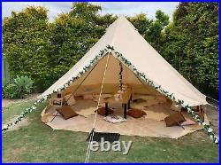 Bell Tent 7M Canvas Glamping Tent Camping Waterproof 4-Season Yurts 12-14Persons