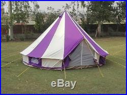 Bell tent 4 Meter 4M 400Ultimate ZIG Zipped-in-Groundsheet Purple 8 person tent
