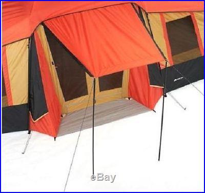 Big 10 Person 3 Room Cabin Tent Screened Camping Family Canvas Hiking Large