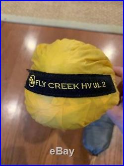 Big Agnes Fly Creek HV UL 2 3-Season Backpacking Tent-Ash/Yellow with footprint