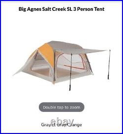 Big Agnes Salt Creek SL3 3 Person Backpacking Tent Gray
