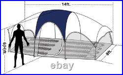 CAMPROS Tents Waterproof Windproof Family Tent 5 Large Mesh Windows All Seasons