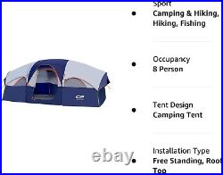 CAMPROS Tents Waterproof Windproof Family Tent 5 Large Mesh Windows All Seasons