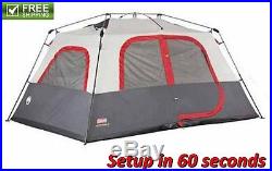COLEMAN 8-PERSON TENT DOUBLE HUB WATERPROOF WEATHERTEC INSTANT CAMPING HIKING