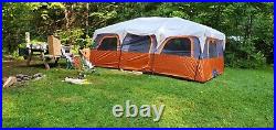 CORE 12 Person Orange Tent 16x11 Large Multi Room Tent for Family Used 1x Once