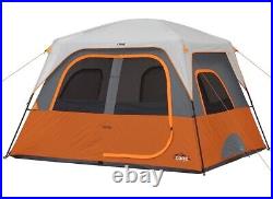 CORE 6 Person Straight Wall Cabin Portable Tent With Screen Room Carry Bag