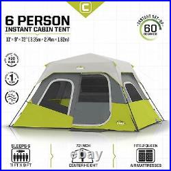 CORE Cabin 11 x 9 Foot 6 Person Cabin Tent with Air Vents and Loft, Red (Used)