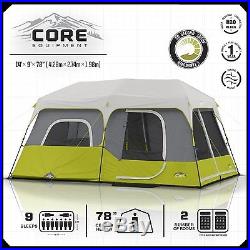 CORE Equipment 9 Person Instant Pop Up 14' x 9' Cabin Tent Green/Grey