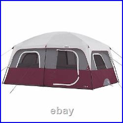 CORE Outdoor Straight Wall Family Camping 10-Person Cabin Tent, Red (Open Box)