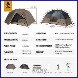 COSMITTO 2 Person Backpacking Tent Shelter- Free Standing Lightweight Water